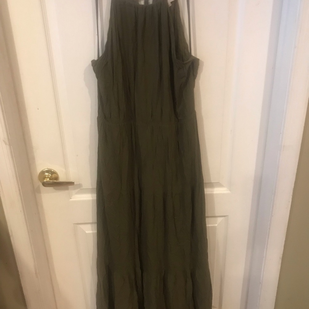 Loft Elegant Olive Green Maxi Dress